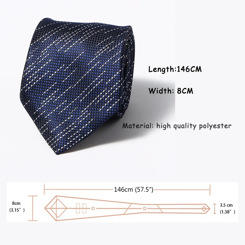 luxury men's Ties 8CM Width Necktie Striped men cravate silk Skinny polyester Formal tie Business Wedding party OJ08-PT67-99 |