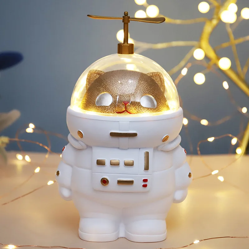 

Space Cat Night Light Piggy Bank Blind Box Toys for Kids Gift Creative Resin Ornaments