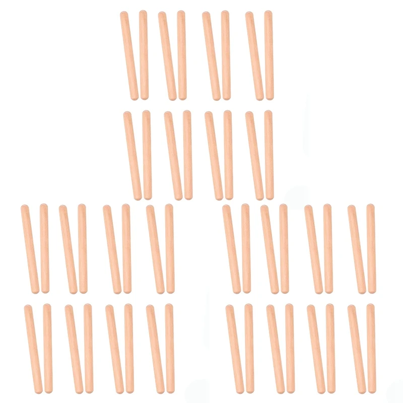 

24 Pairs Classical Wood Claves Musical Percussion Instrument Natural Hardwood Rhythm Sticks Rhythm Sticks Toy Gift