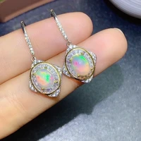 100 real opal drop earrings for party 6mm8mm white opal earrings 925 silver opal jewelry gift for woman