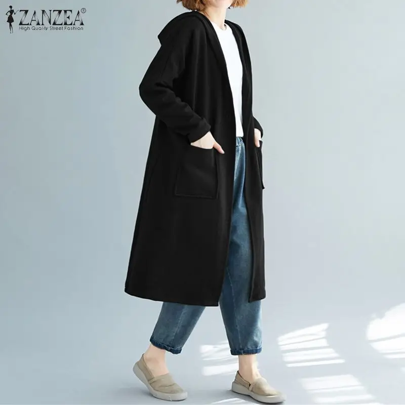 ZANZEA размера плюс женская толстовка толстовки с длинным рукавом Sudaderas женские