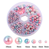 1150pcspack mix size 3456810mm beads colorful pearls round acrylic imitation pearl diy accessories for hatsshoesclothes