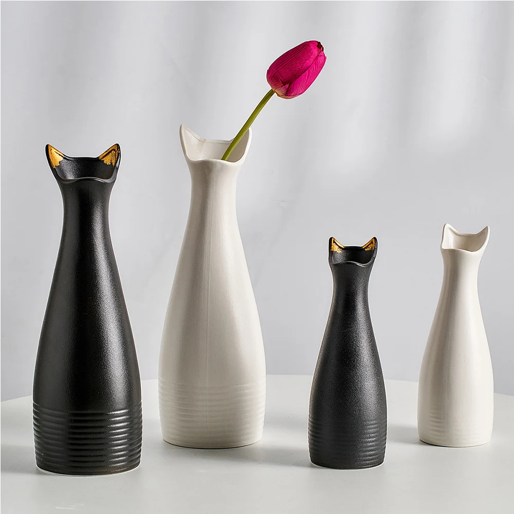 

Creative Animal Vase Nordic Ceramic Vase Modern Home Decor Flower Vases Planter Pot Home Office Bar Desktop Ornament Craft Decor