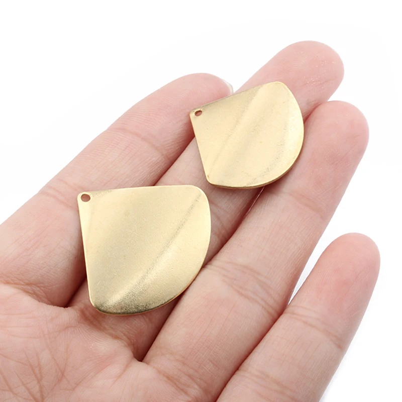 

20pcs Raw Brass Charms Sector Semicircle Disc Pendant DIY Earring Anklet Bracelet Chamrs For Jewelry Making Material Supplies
