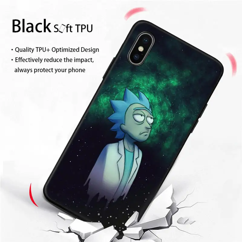 Аниме Рик и Морти мультфильм чехол для телефона аниме для iPhone 5S, SE 6 6s 7 8 plus Мягкий ТПУ силиконовый чехол для iPhone X XR XS MAX чехол