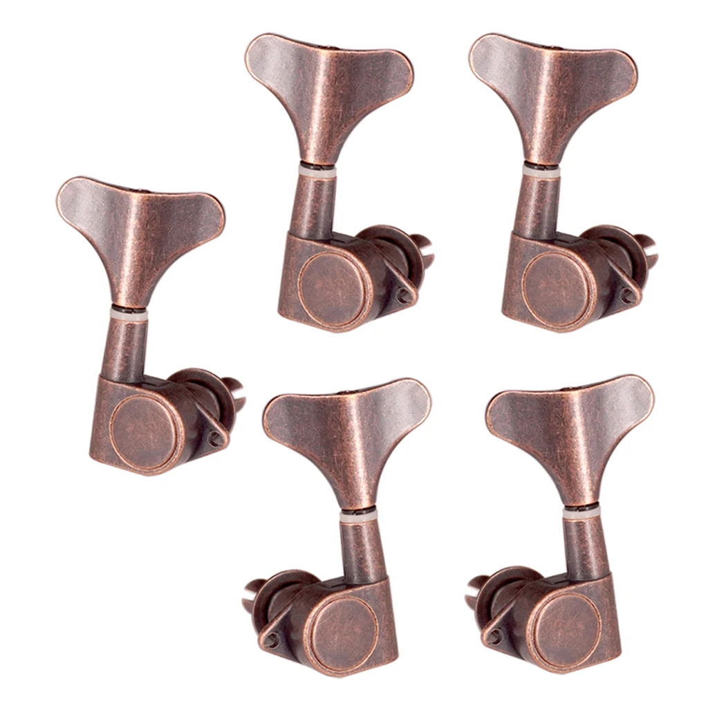 

Bass Guitar Tuner Machine Heads Replacement Parts Durable 2L3R Red Bronze