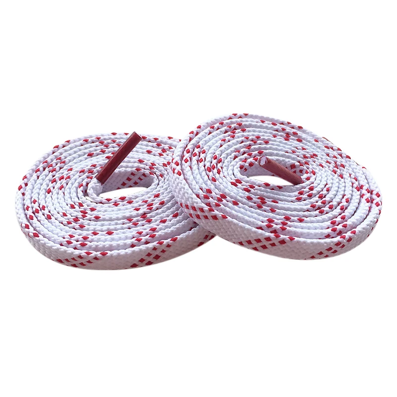 Шнурки для бега из полиэстера в белую и красную полоску