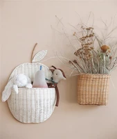 nordic rattan applepear shape storage basket handmade fruit organizer wicker organizer baby room nurseryhomestay decorative