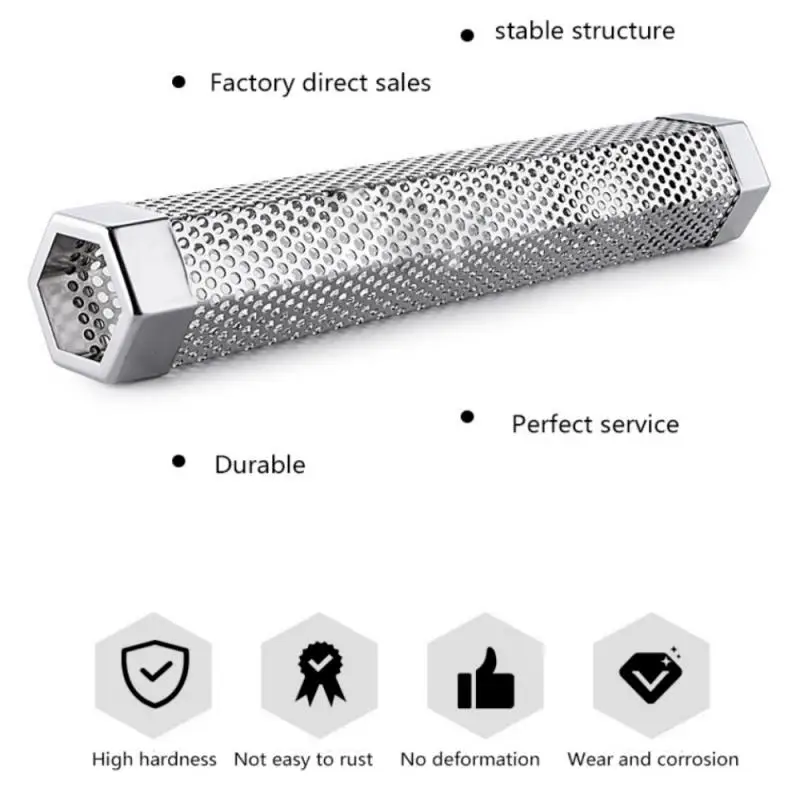 Коробочка для курения из нержавеющей стали туба с ромбовидным узором барбекю