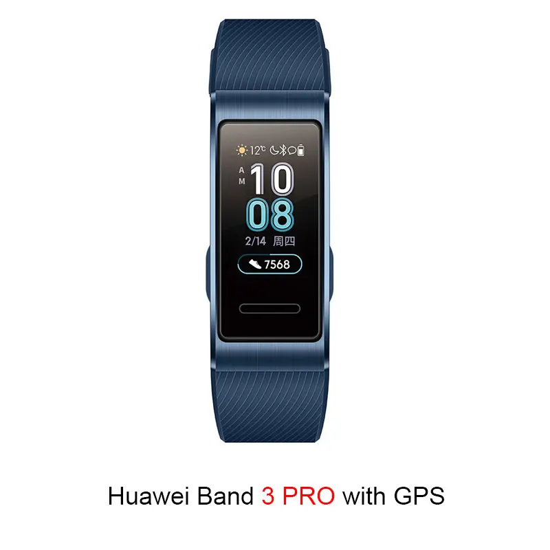 Blue Huawei Band 3 PRO браслет Samrt активности сердечного ритма фитнес-трекер Шагомер водонепроницаемый gps монитор - Цвет: Blue