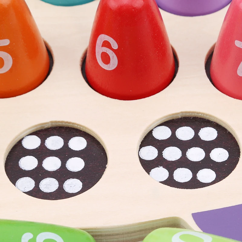 

Hot Sale Baby Early Educational Wooden Math Toy Cartoon Colorful Hedgehog Matching Figures For Baby Birthday Gift