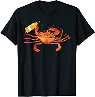 

Crab Lover Drinking Beer Crabbing Gift T-Shirt