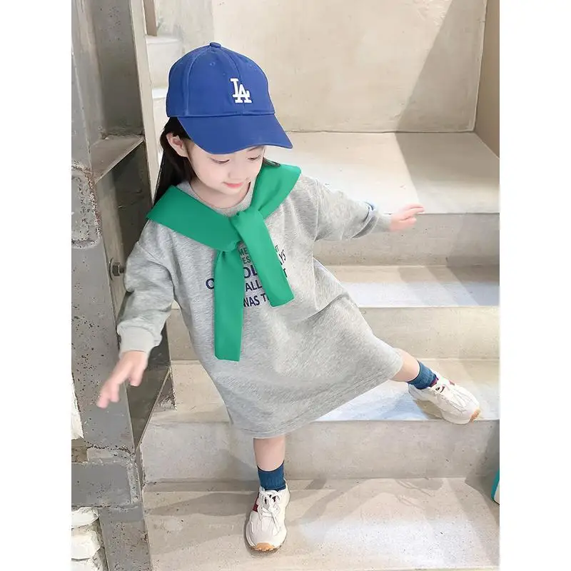 

Girls Dress 2021 New Children's Korean Version Foreign Style Long Sleeve Sweater Skirt Spring And Autumn Net Red Girl Baby Autum