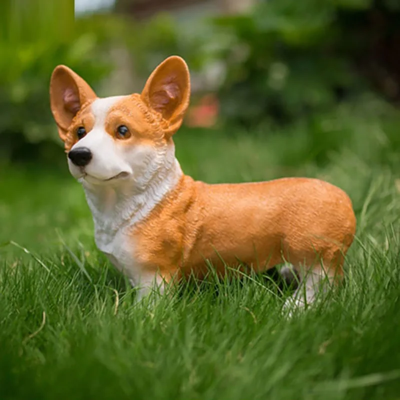 

Садовый декор, имитация корги, собака, газон, украшения для улицы, искусственные животные, статуя, поделки, подарки для детей
