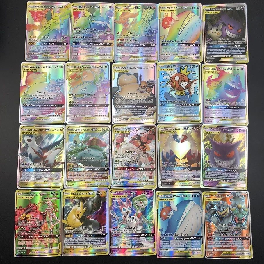 50 100 200 Коллекция игр торговля gx pokemones карты для Funs дети английский язык игрушки