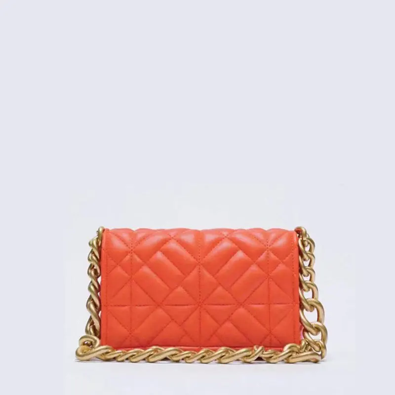 

Luxury Brand Designer Metal Chain Shoulder Bag Women Casual Soft PU Leather Za Handbag And Purses Green Clutch Tote Bags Small
