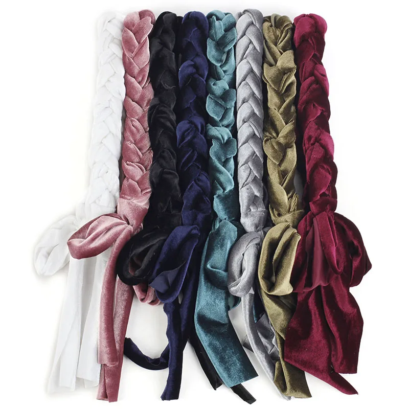 Geebro женские новые бархатные теплые эластичные тюрбан повязки для волос мягкие