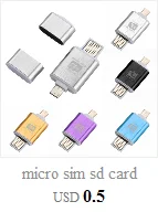 Micro sim sd кард-ридер usb 3,0 кардридер Micro usb-хаб комбо 2,0 3 порта кард-ридер высокоскоростной Мульти USB разветвитель