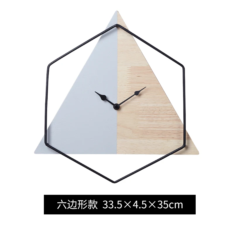 

Modern Design Wall Clock Simple Art Mute Geometric Wooden Wall Clock Novelty Unique Wall Clock Living Room Decoration Wall Clock