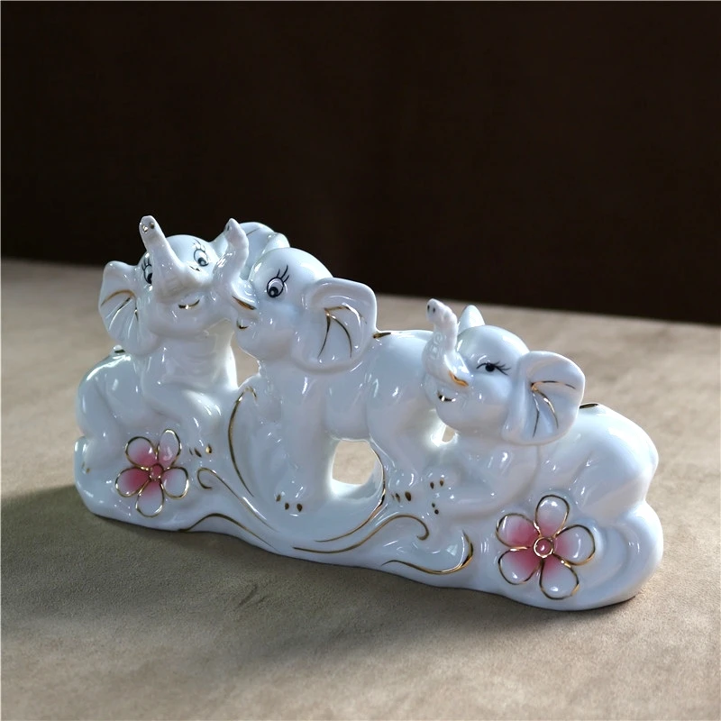 Оригинальная фарфоровая миниатюрная керамическая фигурка слона для всей семьи