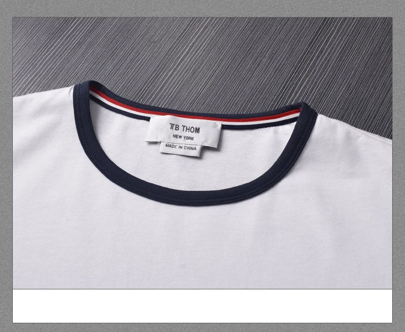 

2021 Fashion TB Brand T- Shirts Men Casual Slim Cotton T-shirts Long Sleeve Patchwork Panelled Personality O-Neck Clothing