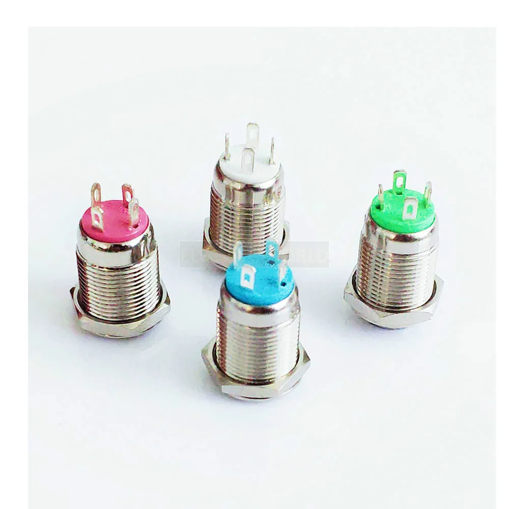 Металлическая кнопка 12 мм водонепроницаемая никелированная латунь самосброса