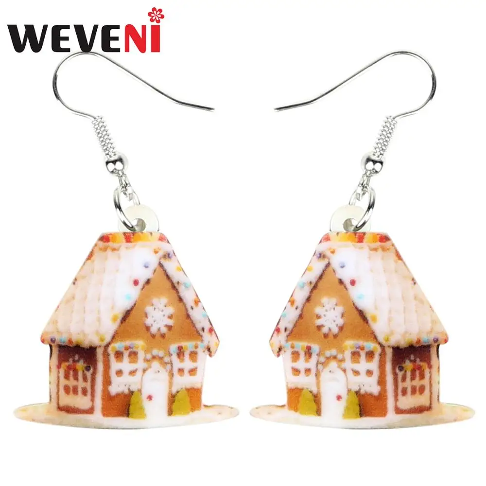 WEVENI акриловые Рождественская аниме дом мультфильм серьги-подвески в форме капли