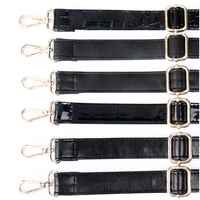 adjustable black bag strap diy replacement black pu leather shoulder bags straps belts for handbags purses 3 metal colors