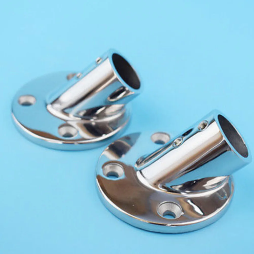 

Replacement Yacht 7/8" Accessories Hand Rail Fitting Marine Boat Pipe Round Base Silver 60 Degree Hardware Outdoor
