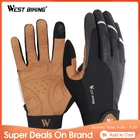 WEST BIKING велосипедные перчатки, спортивные перчатки с длинными пальцами для сенсорных экранов, велосипедные перчатки для горных и дорожных велосипедов, перчатки с открытыми пальцами