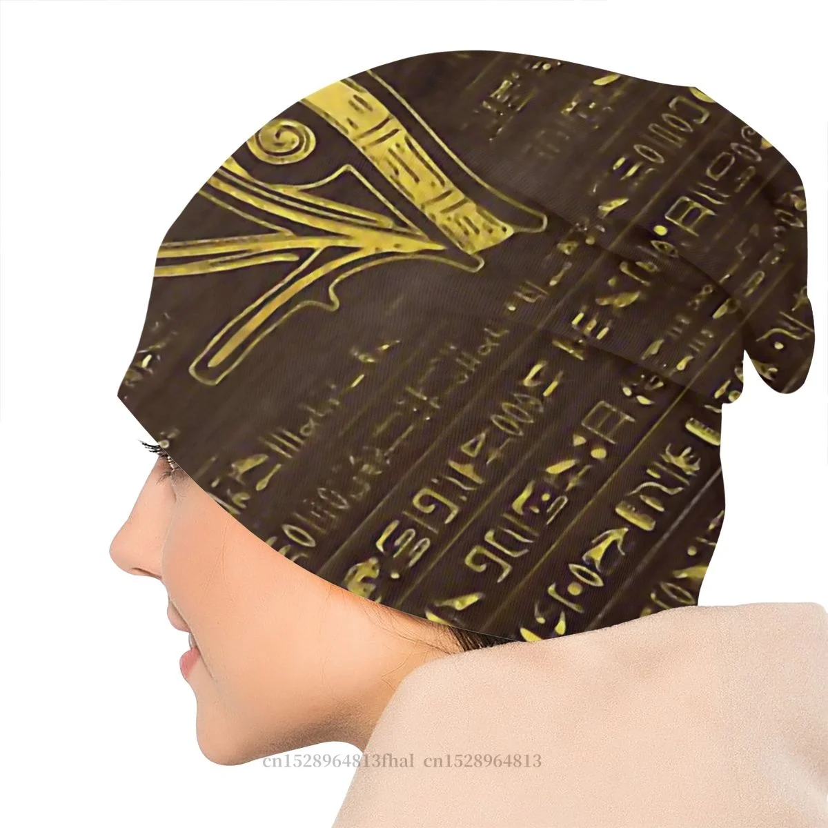 

Egyptian Mythology Beanie Hats Eye Of Horus And Hieroglyphics Knitting Hat Bonnet Skullies Beanies Caps Men Women's Earmuffs