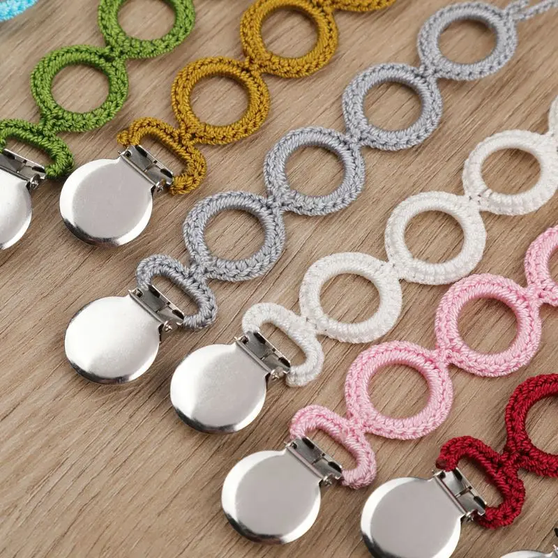 

Baby Soother Nipple Pacifier Clip Dummy Holder Crochet Pacifier Chain Hand-woven M76C