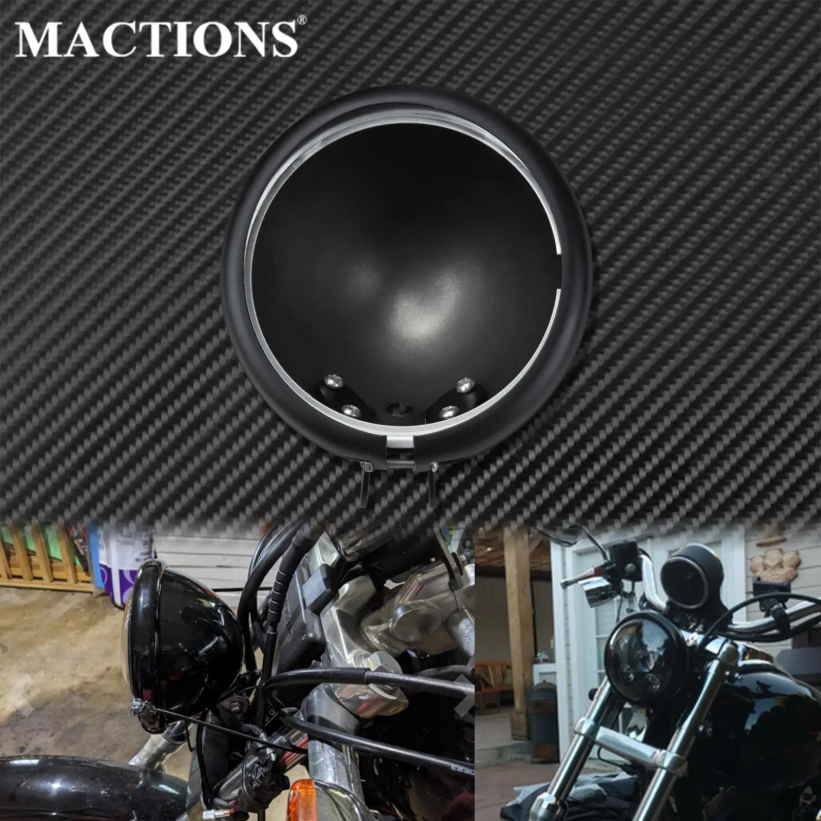 

Motorcycle 5.75" Headlight Light Bucket Housing Bottom Mount LED Headlamp Shell For Harley Dyna Softail FX Custom Sportster XL