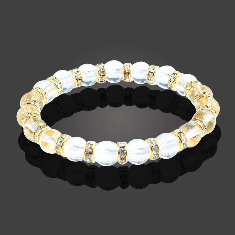 

Crystal Mixed Natural Blue White Beads Bracelets for Women Handmade Stone Jewelry Buddha Strand Bracelet Reiki Bangles Pulseiras