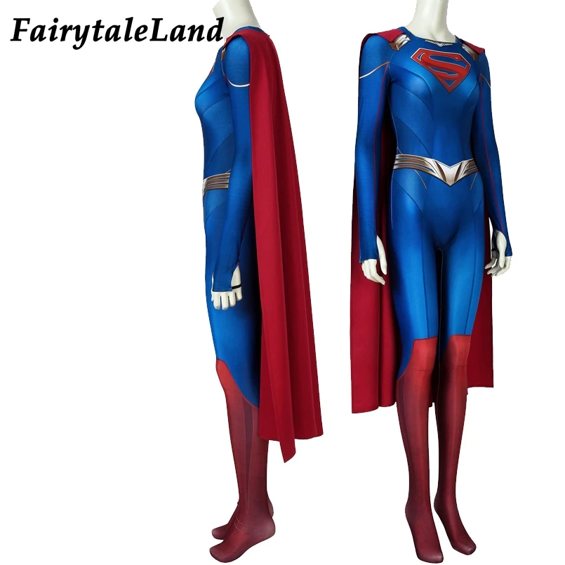 Супергерл сезон 5 костюм 3D печать Косплей комбинезон стрейч Kara Zor-El Danvers сексуальный боди Хэллоуин зентай боди