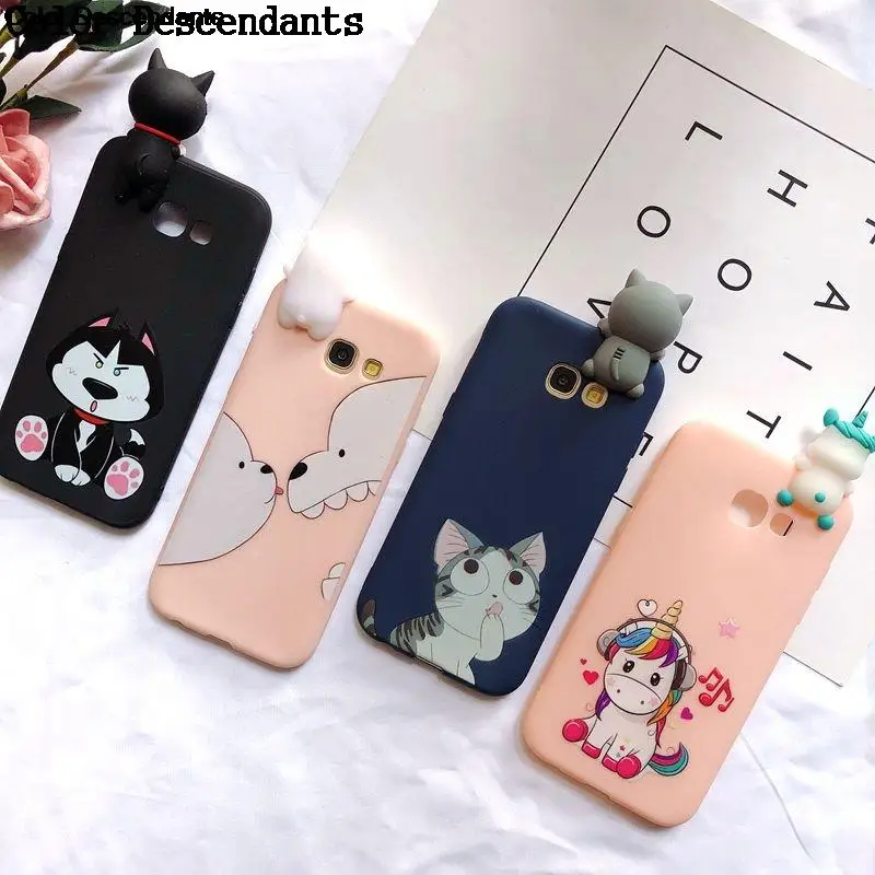 Чехол A30 A50 M10 M20 3D для Etui Samsung Galaxy A6 A7 A8 A9 2018 чехол Kawaii Bear Unicorn A3 A5 2017 чехлы - купить по