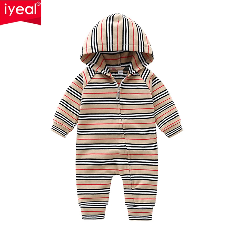 

IYEAL Baby Romper Newborn Baby Boys Girls Clothes British Style Stripes Cotton Infant Jumpsuit Toddler Kids Clothing Overalls