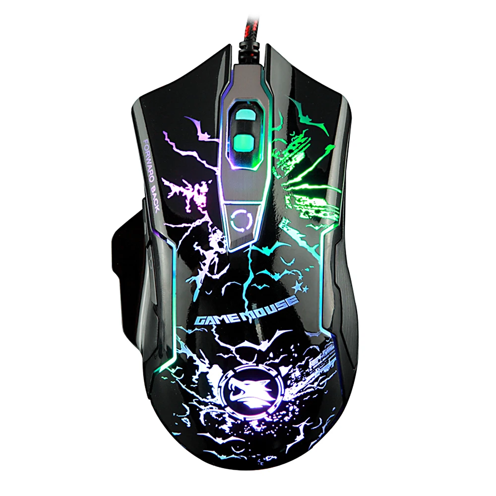 KAYINUO Механическая usb игровая мышь 3200 dpi Регулируемая 6 кнопок rgb Красочная