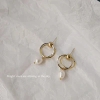 girafe 2022 gold plated hoop pearl earrings cheap vintage earrings