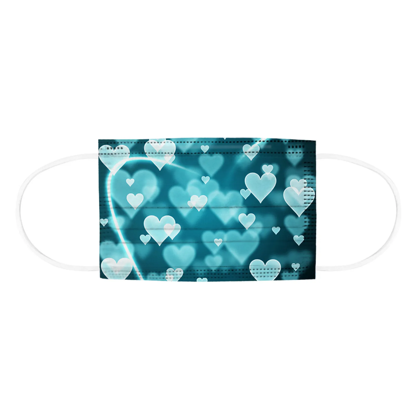 

50pcMascherine Disposable Mask Adult Couple Matching Valentine's Day Facemask Heart Printed Fashion Proteccion Masks Mascarillas