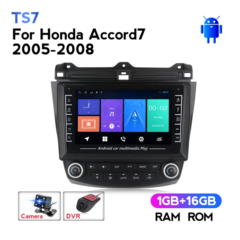 

Автомагнитола на Android, мультимедийный DVD-проигрыватель для Honda Accord 7 2005 2006 2007 2008, навигация GPS 1280*720, WIFI, поддержка BT, ADAS, DVR