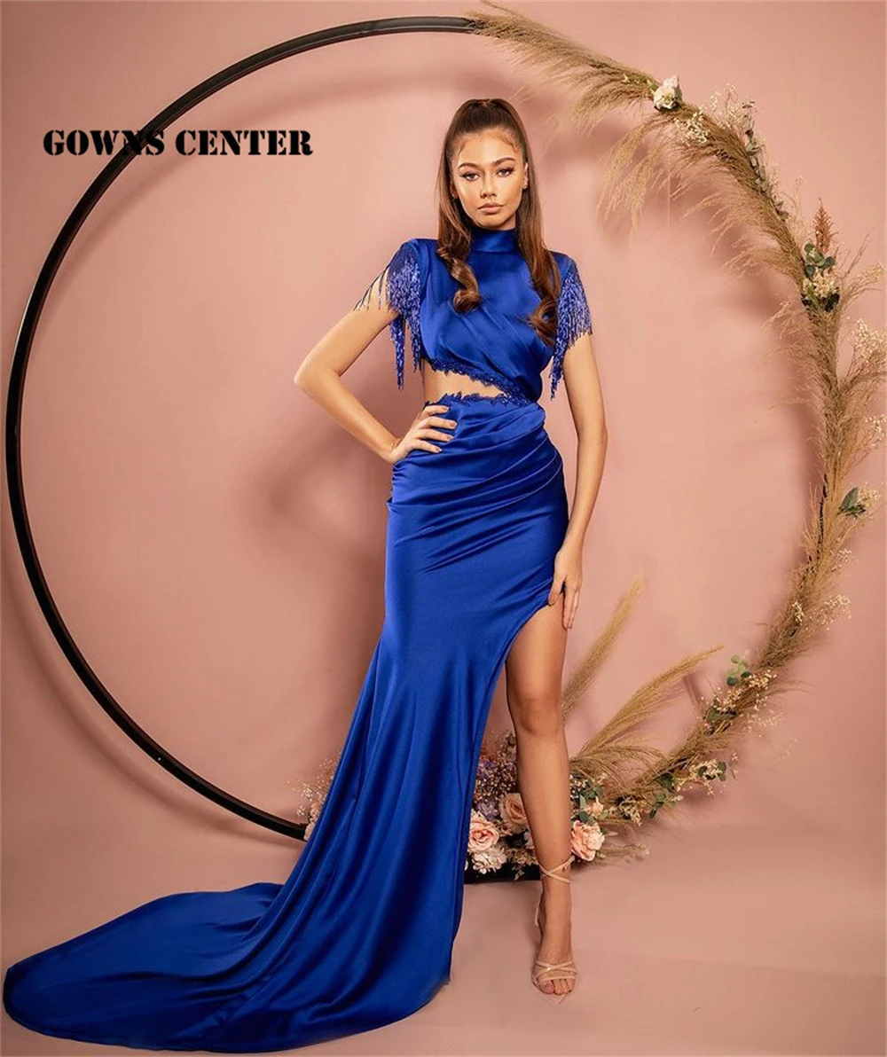 

Slit Prom Dresses 2022 Tassels Formal Dress Women Elegant Evening Gown robe de soirée femme