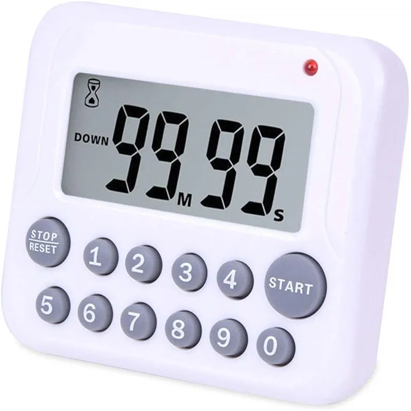 

Digital Countdown Kitchen Timer 99 Minute Large LCD Display Screen Loud Alarm Cooking Timer Stand /Hook /Magnetic Backing