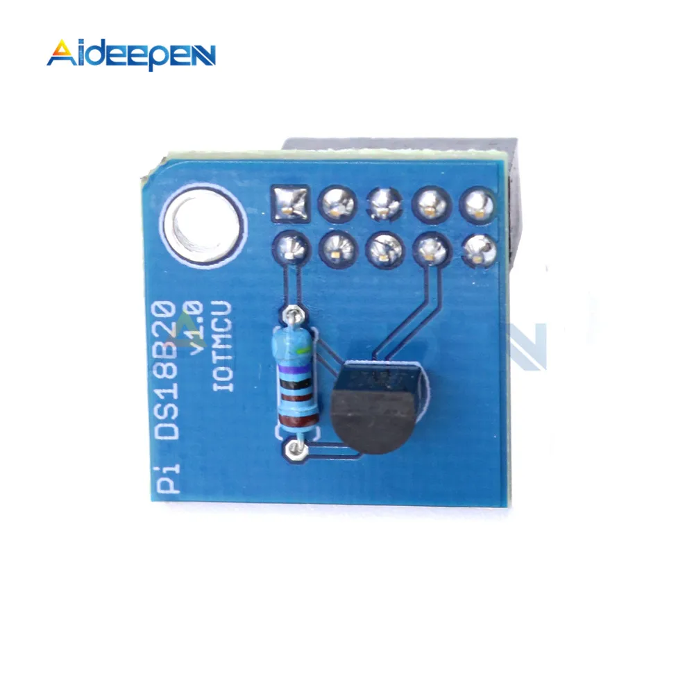 Модуль датчика температуры DS18B20 1-проводное считывание 9-12 бит с платой Raspberry Pi Zero