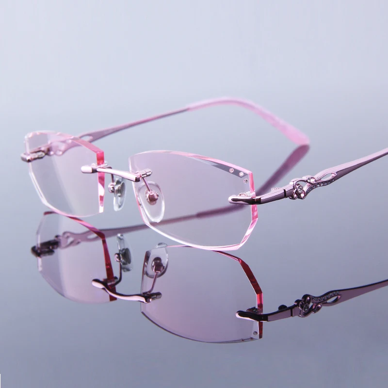 Очки Стразы женские для чтения без оправы элегантные оптические аксессуары при