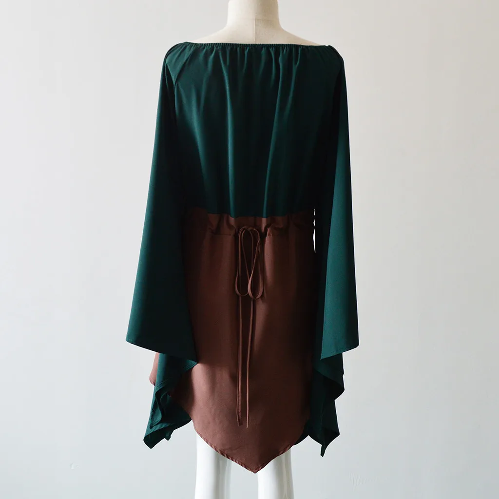 Хэллоуин женщин средневековый Косплей костюмы Готический Ретро с длинным