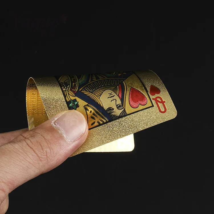 Одна колода Золотая фольга покер в европейском стиле пластиковые игральные