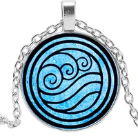 2020 new avatar the last airbender necklace kingdom jewelry air nomad fire and water tribe pendant glass dome necklaces