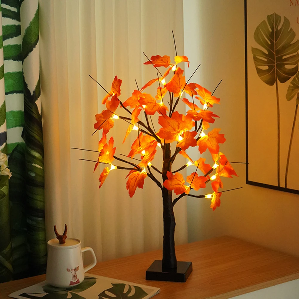 

Bedroom Indoor Desktop Gift Birch Tree Light Artificial Free Standing Battery Operated 24 LED Simulation Home Decor Night