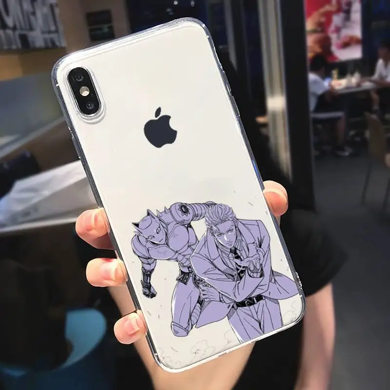 

cortoon JOJOS BIZARRE Phone Case Transparent soft For iphone 5 6 7 8 11 12 s c se plus mini x xs xr pro max cover shell funda